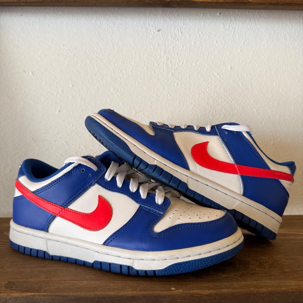 Nike Dunk Low GS Game Royal Bright Crimson White Blue Sneakers Youth Size 5Y